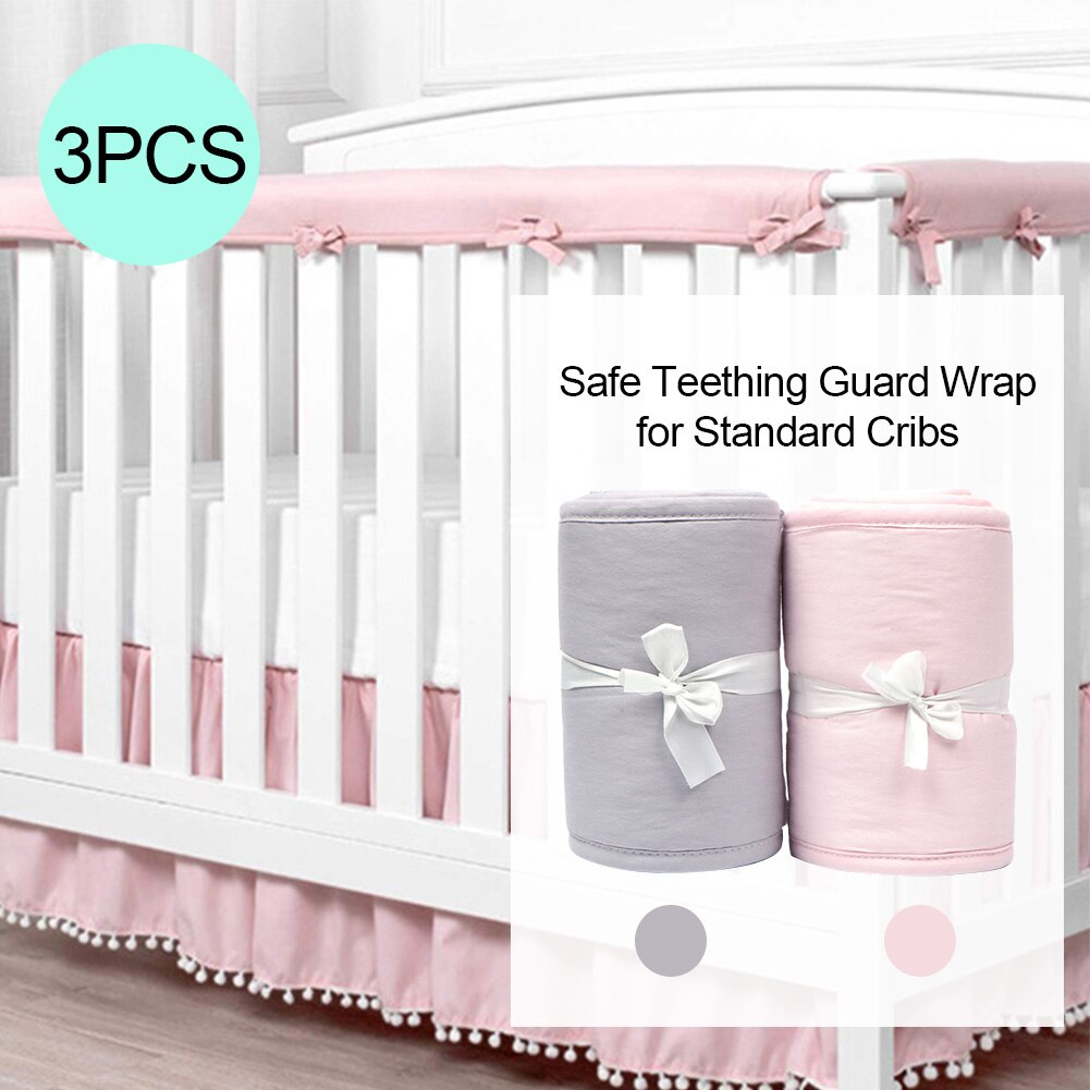 3Pcs Crib Rail Cover Protector Baby Wieg Rail Cover Protector Set Veilig Tandjes Guard Wrap Voor Standaard Kribben Side & Front Rails