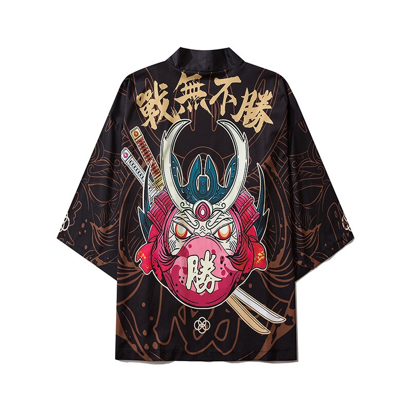 Bebovizi-Kimono con estampado japonés para hombre, ropa tradicional, pantalones sueltos, informal, Yukata, calle, Asia: top / XXL