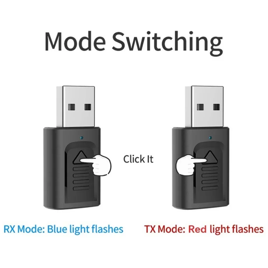 PzzPss USB Bluetooth 5.0 4-IN-1 Adapter (Tx/Rx) - Wireless Audio Dongle AUX/RCA/USB/3.5mm for PC/TV/Car | Home/Car Stereo