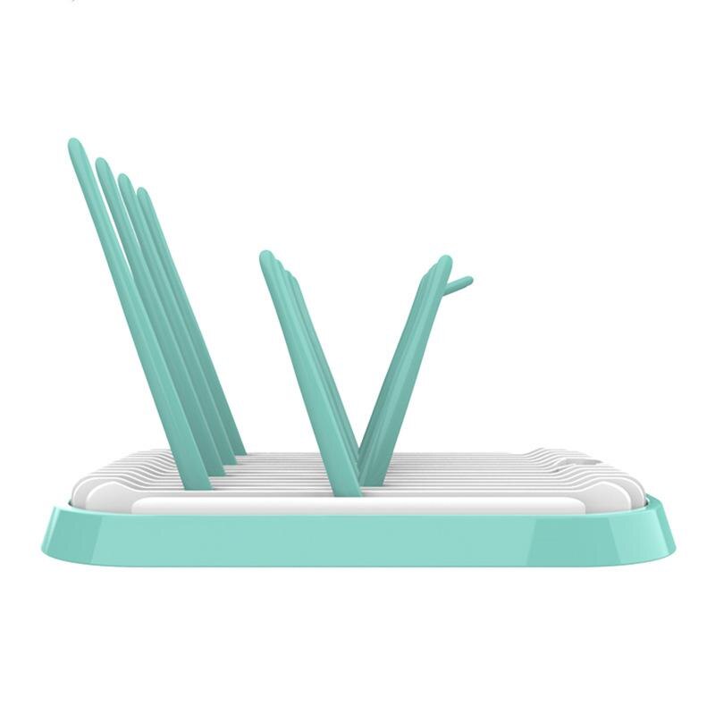 AMTOY vert bleu rose bébé biberon étendoir comptoir séchoir avec égouttoir pour biberons et accessoires directe: 1 set green