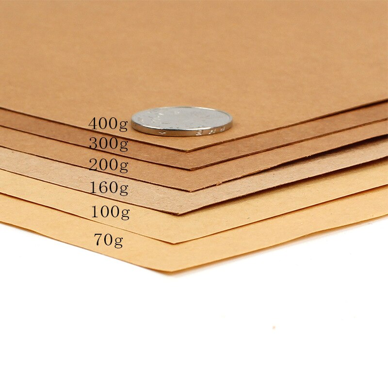 Papel Kraft marrón A4 hecho a mano para hacer tarjetas, cartón grueso, suministros de papelería de oficina, 70-100g, 350 Uds.