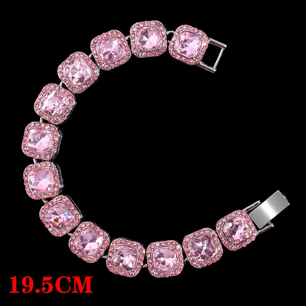 Miami Cuban Bracelets Anklet For Women Bling Full Rhinestone Paved Link Iced Out Hand Chain Jewelry Accessories: C012904RR