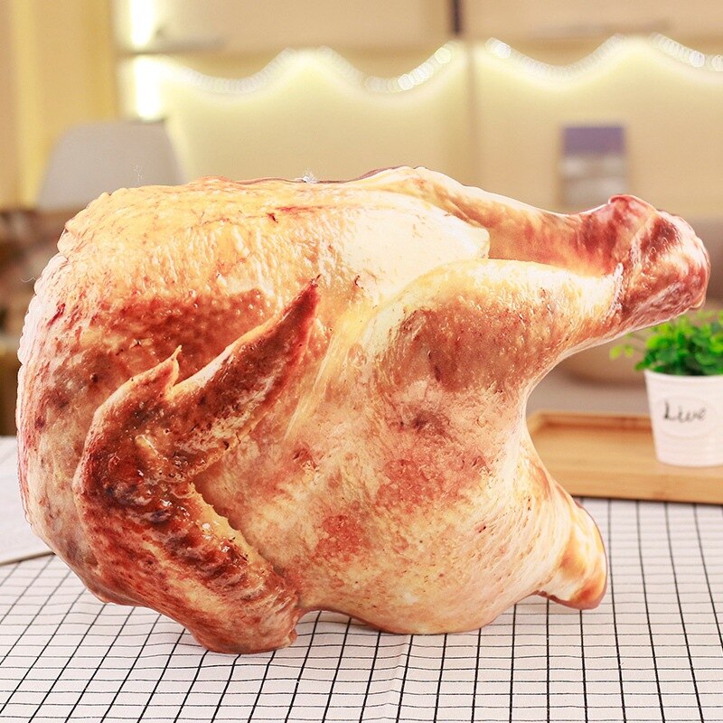 Creatieve Simulatie Voedsel Kussen Kip Klauw Bamboe Schieten Granaatappel Pompoen Grote Kussen Pluche Speelgoed Voor Kinderen: Roast chicken