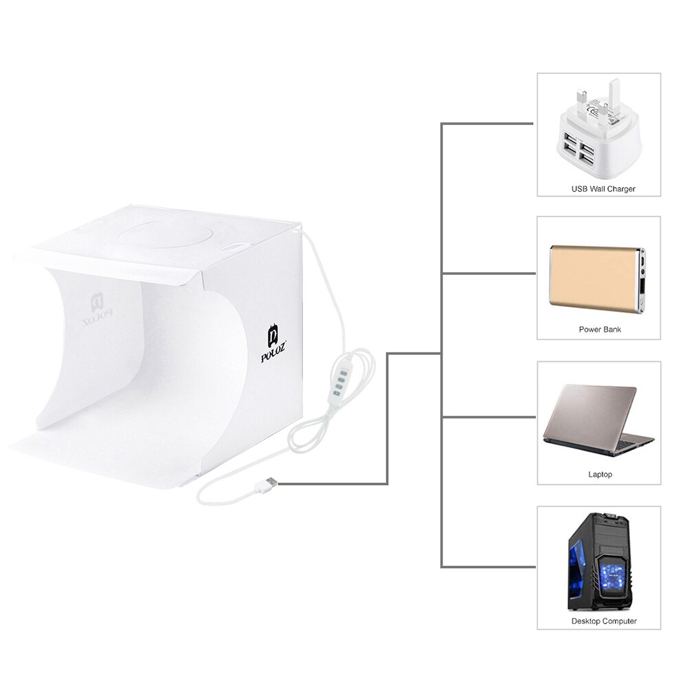 Photography Mini Folding Lightbox Photography Photo Studio 64 LEDs Panel Light lighting Portable Soft Box Photo Background Kit