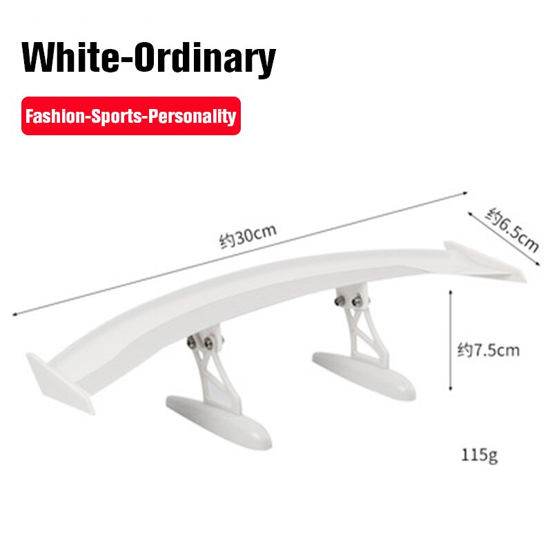 Universal Car Modified Rear Wing Carbon Fiber Painted Car Rear Spoiler Small Car Trunk Exterior Wing Parts Car Styling: White-Ordinary