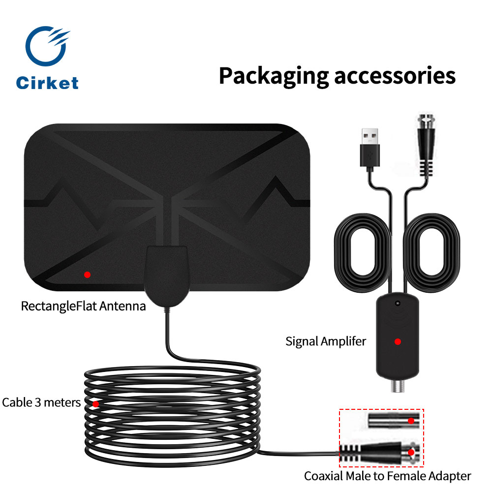 HDTV Digital Antenna, 4K TV, ATSC Indoor/Outdoor Antenna, Long Range, Free Local Channels, Easy Install, Amplified HDTV Antenna: Default Title