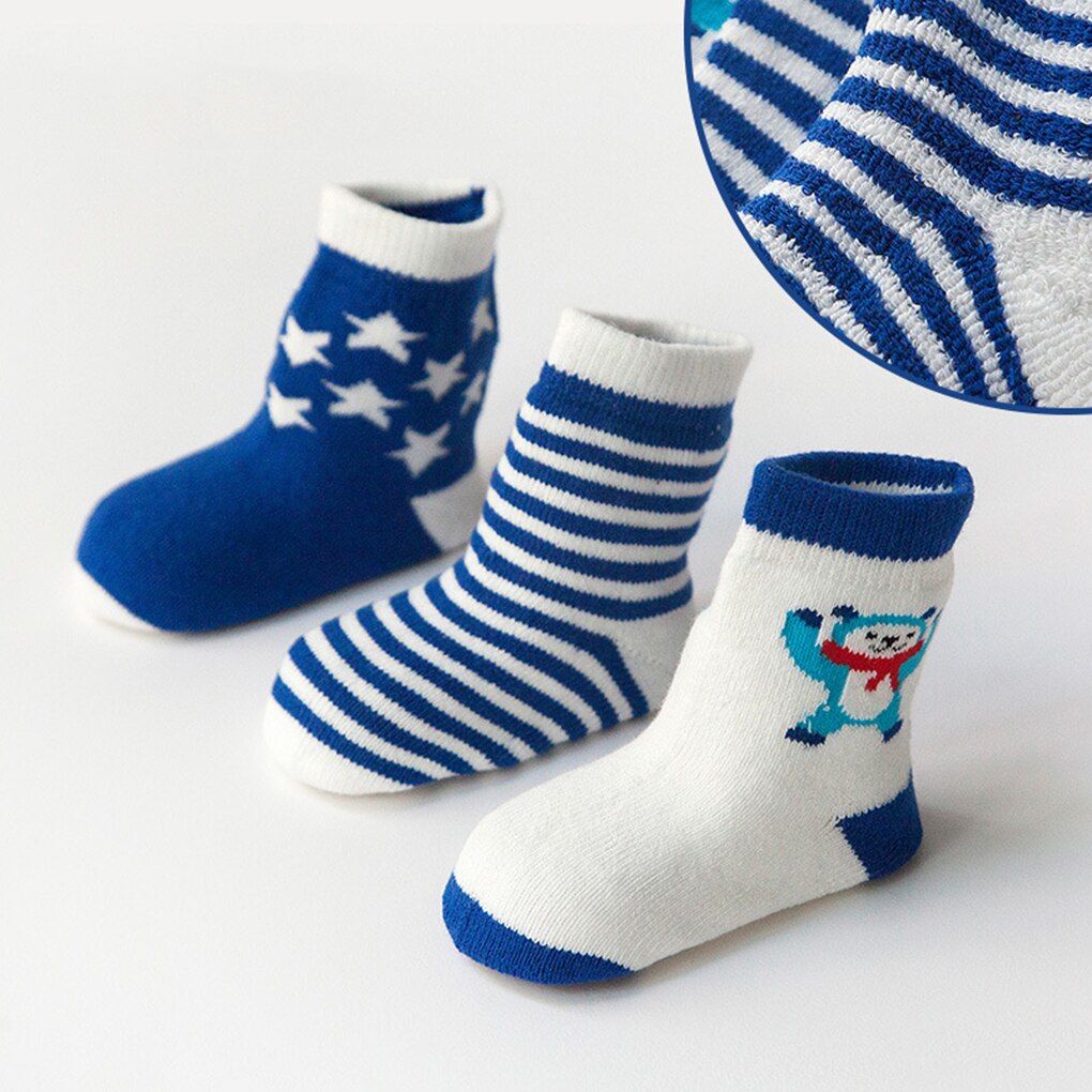 3 Paren/set Winter Herfst Thicken Warm Leuke Baby Badstof Sokken Baby Peuters Hoge Sokken