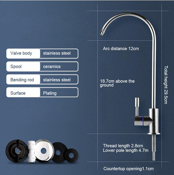 Waterzuiveringskraan, loodvrije gefilterde kraan, geschikt voor omgekeerde osmose-eenheden of waterfiltratiesysteem Keuken RO-kraan: WHITE