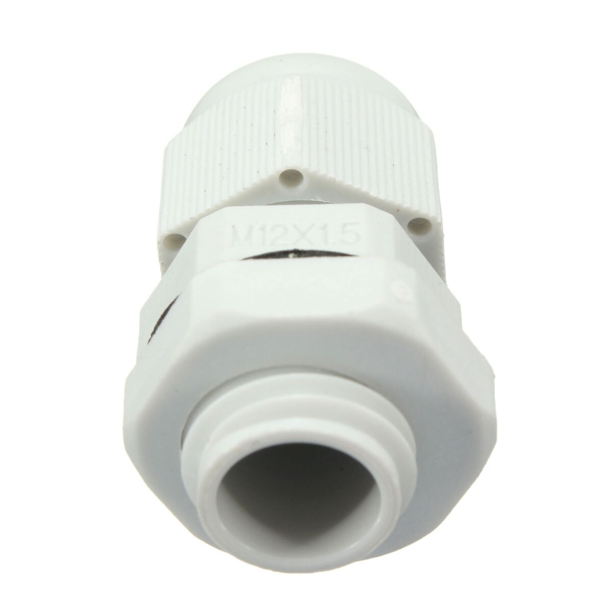 10Pcs M12x1.5 12mm Cable Gland Compression TRS Stuffing Gland Locknut Waterproof IP68 CE White Plastic Cable Gland Connector
