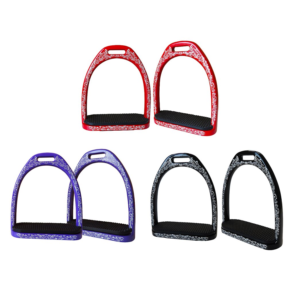 thumbnail image 2 of 11.5x11cm Stirrups 2PCS Horse Riding Stirrups - Engineering With Anti-Skid Rubber Pad For Beginners & Experienced Riders Plastic Saddle Pedals 2 of 13