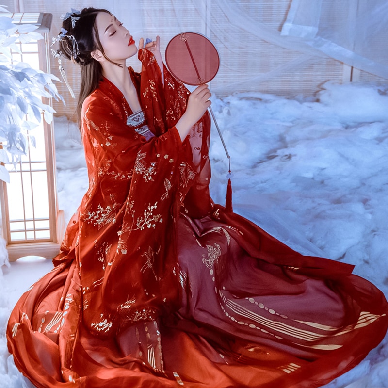 verrotten Hanfu Chinesische Alte Kleid Seetang-dynastie Kostüm Weibliche Erwachsene Traditionelle Chinesische Kleidung Frauen Leistung Tragen DNV12778