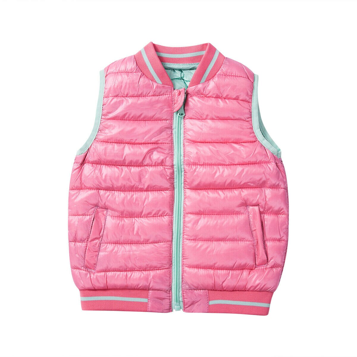 Babyvest vester låve baby takrenne jenter Vest Vest varm ermeløs jakke frakk vinter varm fast snødrakt 2-7t: Rosa / 4t