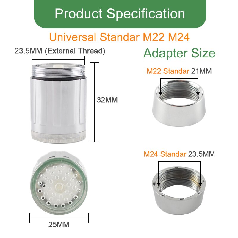 Kaguyahime Licht Kraan Douche Slang Temperatuur Sensor Lichtgevende Led Douche Flow Badkamer Badkamer Douche Waterslang Accessoires