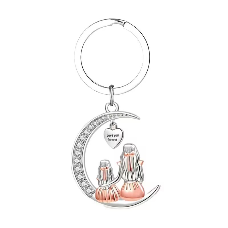 Maman fille lune pendentif collier t'aime pour toujours coeur colliers fête des mères bijoux: Rouge-brun