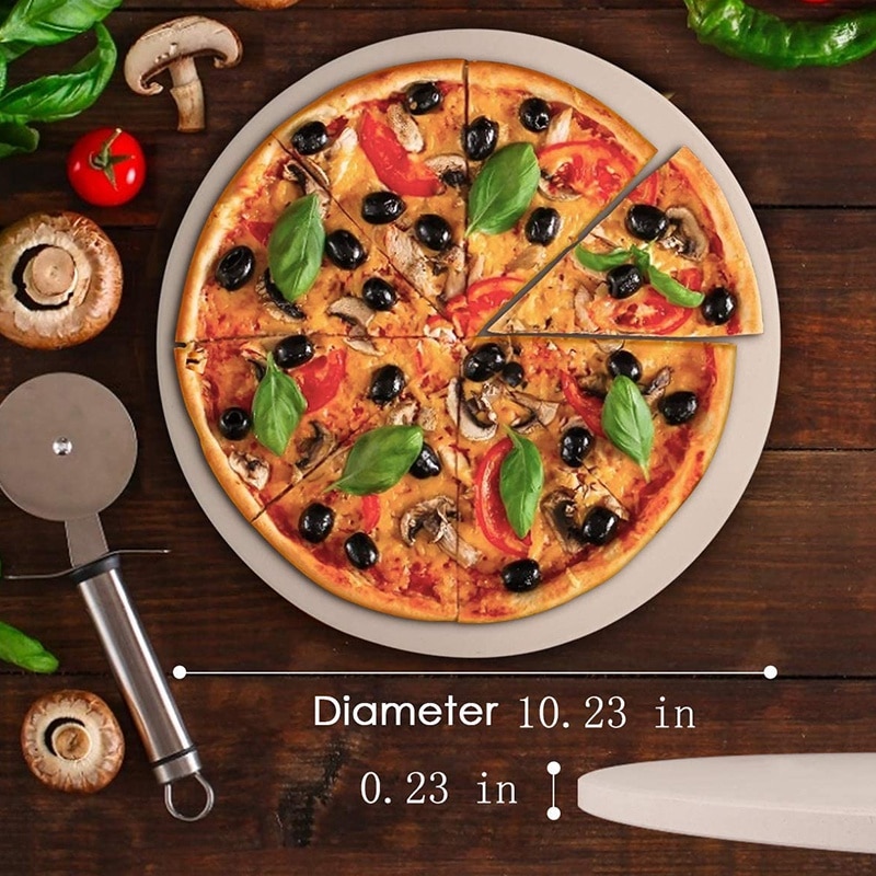 Pizza stein, rund pizza stein for grill og ovn, lage pizza, biff, tykk tomme cordieritt pizza panne, matlaging og baking
