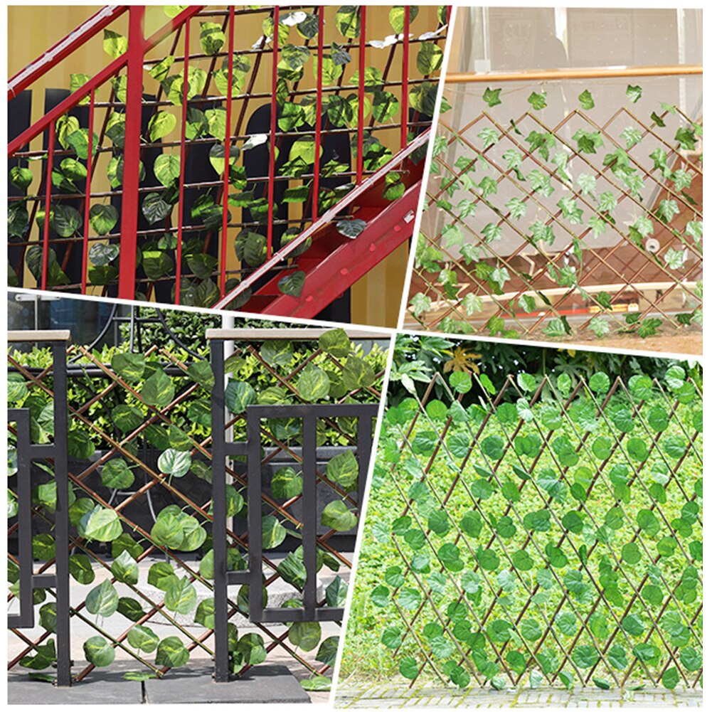 Artificial Leaf Fence Net Artificial Hedges Fence Faux Lvy Vine Leaf Decoration Simulation Green Plants for Outdoor Garden Decor