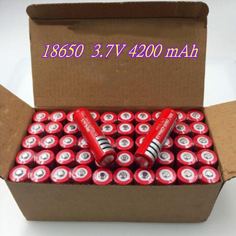 Originale 18650 batterier 3,7v 4200 mah wiederaufladbare liion batterie für led taschenlampe batery litio batteri + usb ladegerät