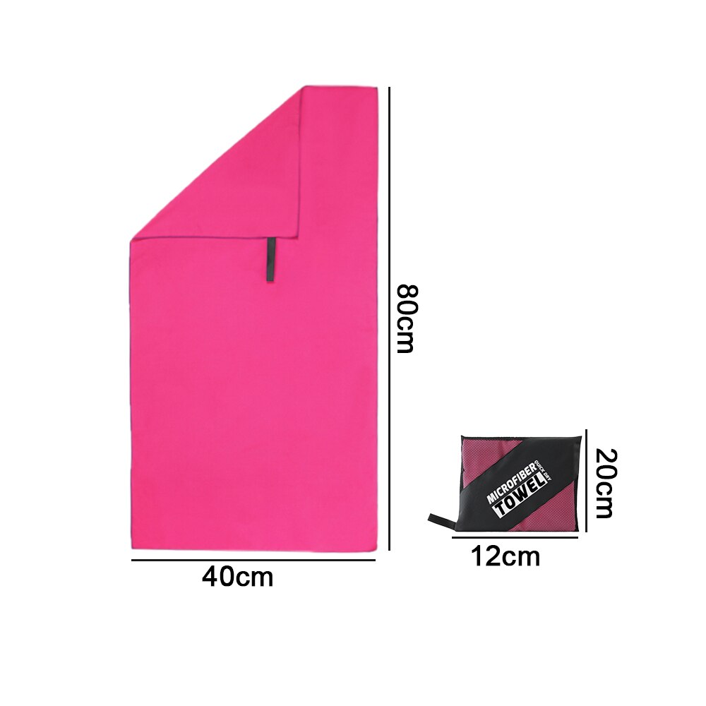 Sports Microfiber Quick Dry Pocket Towel Portable Ultralight Absorbent Large Towel for Swimming Pool Swim Gym Fitness Yoga Beach: Rose Red(40x80cm)