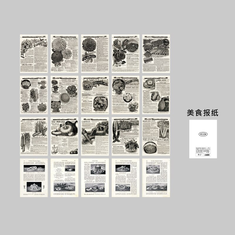 Yoofun Retro Post Magazine Map Material Pack Scrapbooking Decor Paper for Craft Making Collage Junk Journal DIY Stationery: i