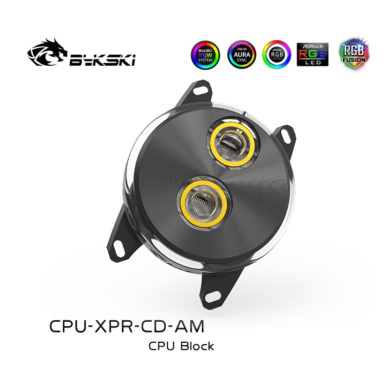 BYKSKI CPU Water Block use for AMD RYZEN3000 Ryzen AM3/AM3+/AM4 TR4 X570 CPU Water Block Copper Radiator Water Cooler