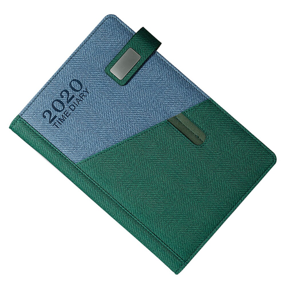 365 Days Month Schedule Notebook Imitation Leather A5 Planner Diary Stationery for Man Woman Student (Dark Green): Picture 1