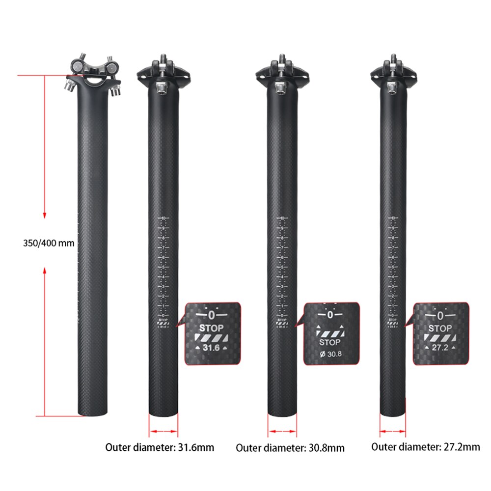 Racefiets Verende Zadelpen 27.2/30.8/31.6Mm Mtb Fiets Zadelpen Carbon Racefiets Zadelpen Respuestos De bicicletas Bike Par