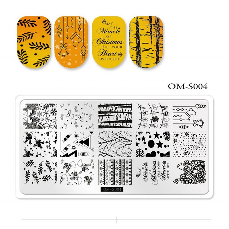 1Pcs Halloween Nail Stamping Plates Pumpkin SPider Pattern Plate Christmas Snowflake Santa Nail Art Image Stamp Templates OMS112: 4
