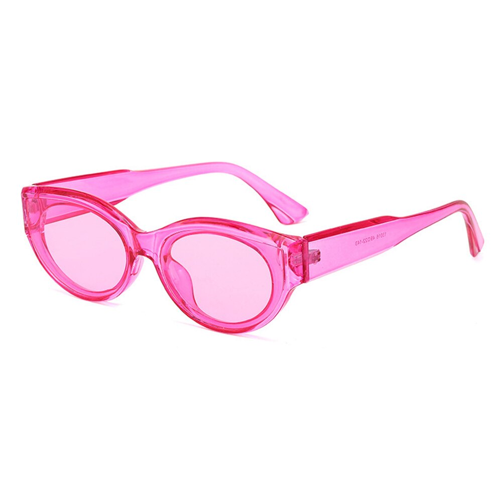 Retro Oval Frame Sunglasses Catwalk Small Frame Sun Glasses Men's/Women's Universal UV Protection Outdoor Travel Eyewear: Rose red
