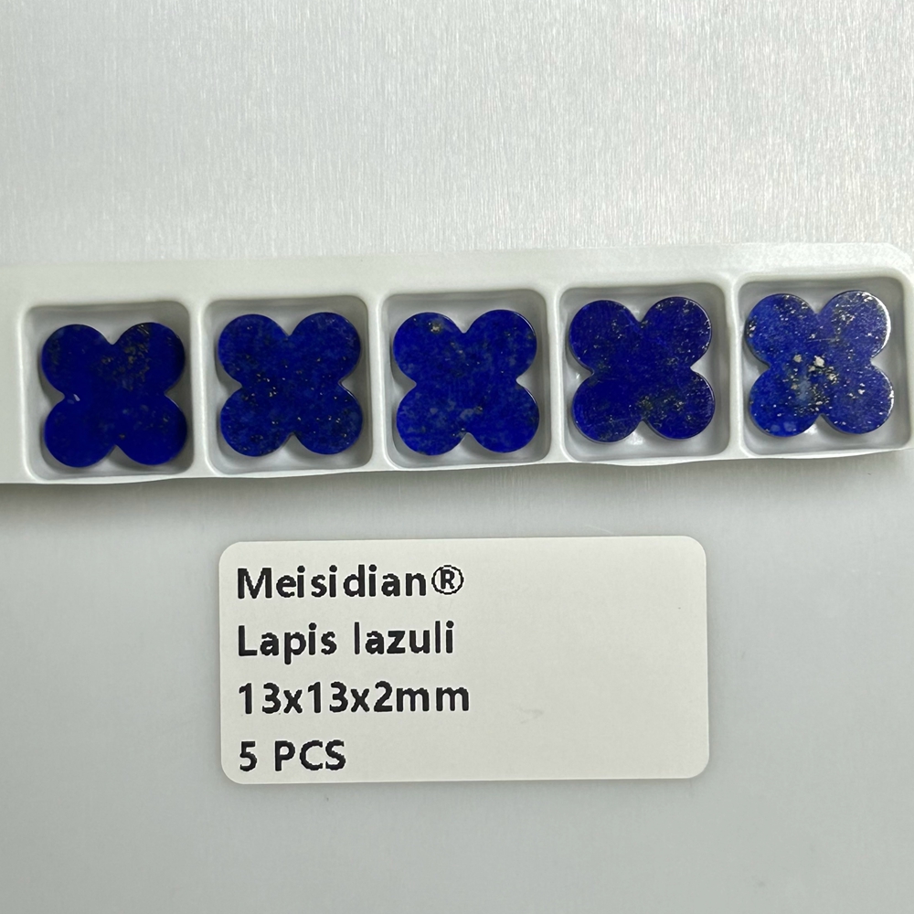 Meisidian flor ágata negra cornalina roja 13X13X2mm piedra de trébol de ónix: Azul oscuro