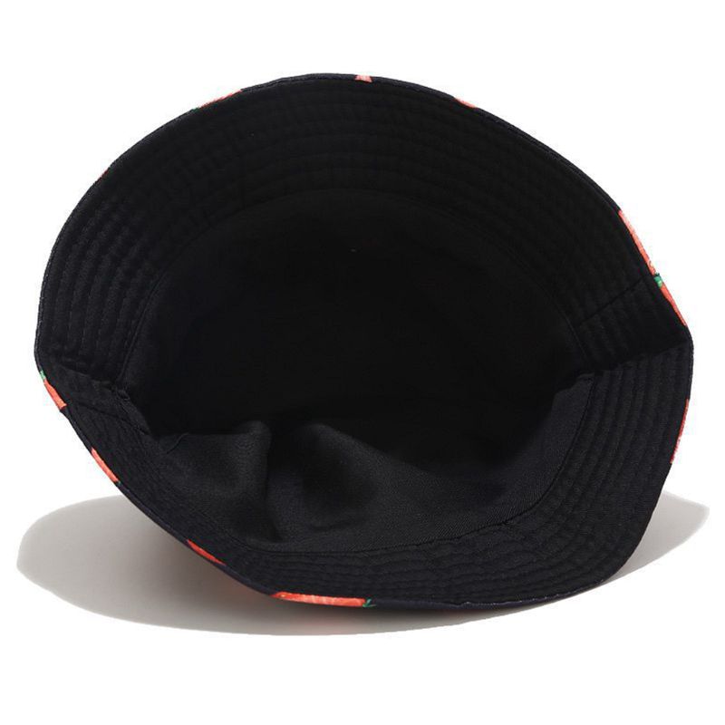 Unisexe été deux côtés porter réversible seau chapeau bohème ananas pastèque Fruits impression pliable pêcheur casquette