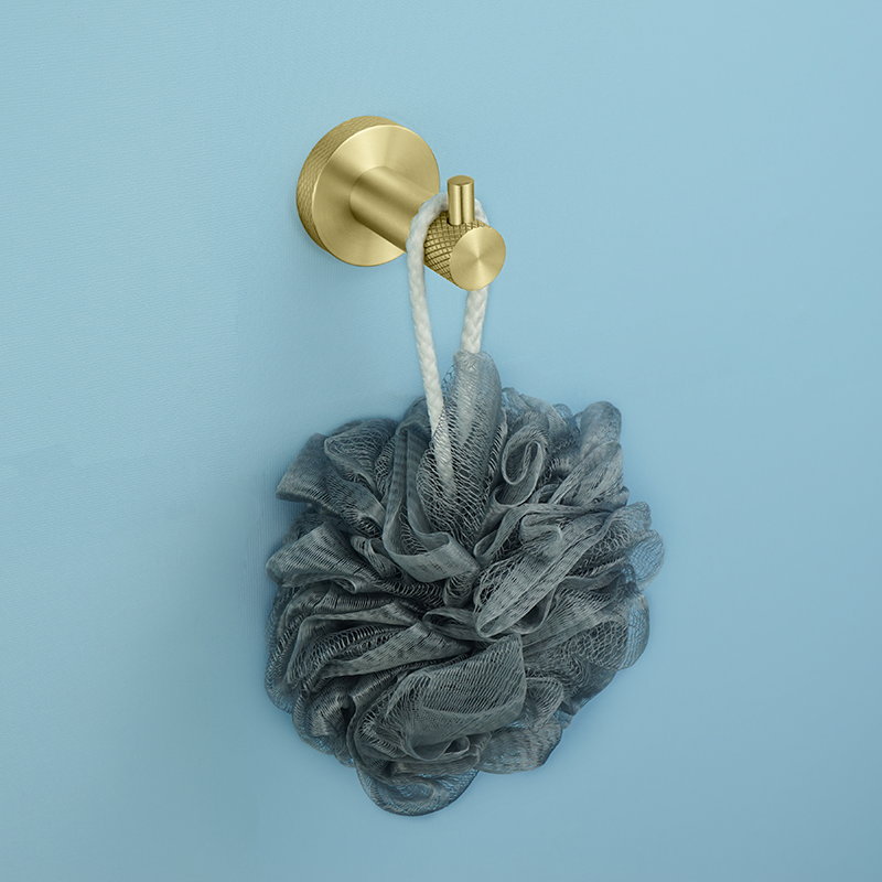 Badezimmer-Accessoires-einstellen aus glänzendem RoséGold und Chrom zur Wandmontage, Handtuchhalter, Toilettenpapierhalter, Bademantel-Haken-Aufhänger