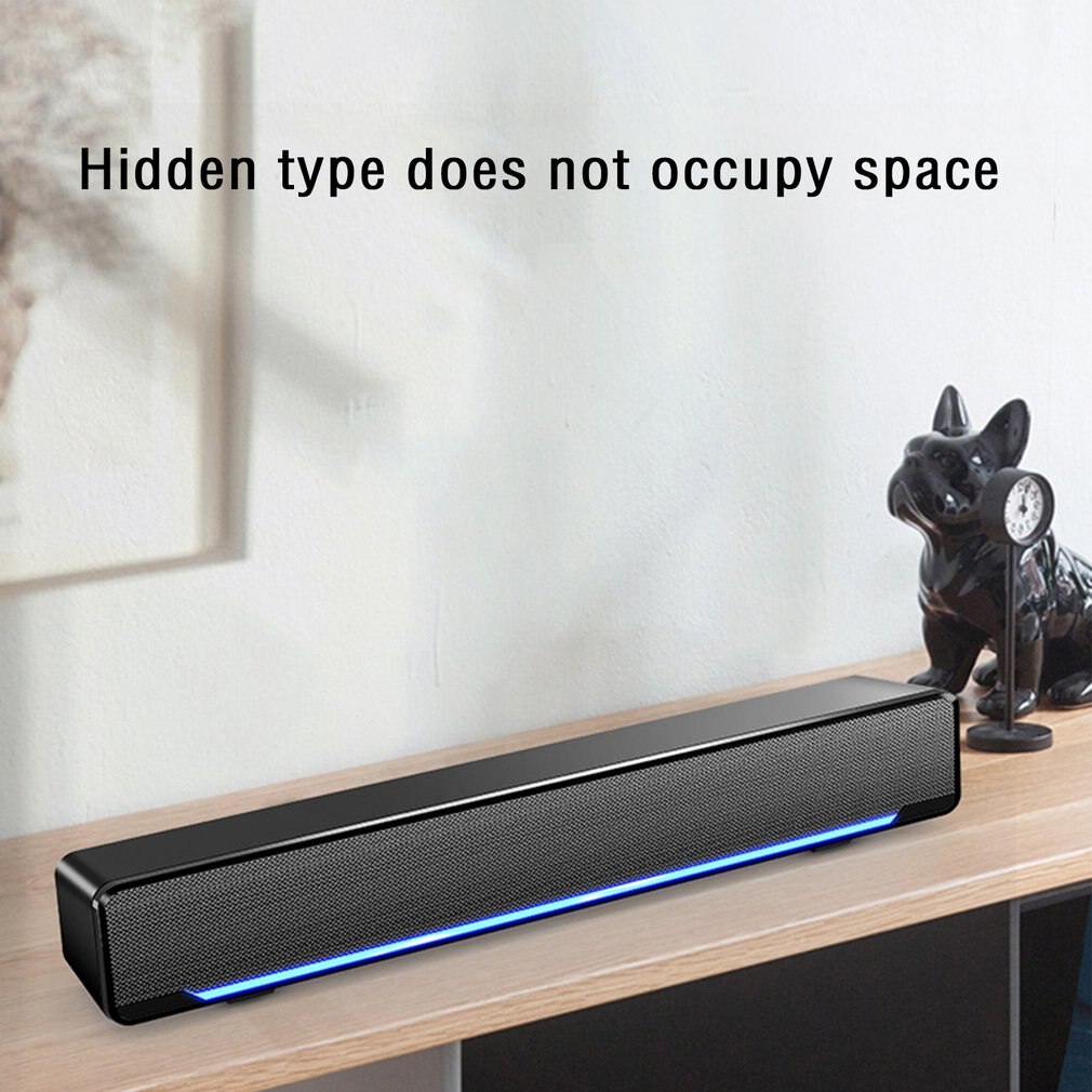 USB Plug-in Desktop Computer Portable Speaker USB Mini Soundbar Subwoofer Wired LED Music Box With Dual Driver