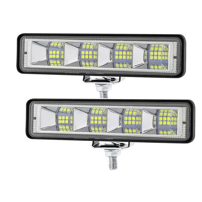 1-2Pcs 12V-24V LED Work Light Bar Flood Spot Offroad 4WD Car SUV Driving Fog Lamp Work Light Bar Flood Spot Offroad: 2Pcs-24Led
