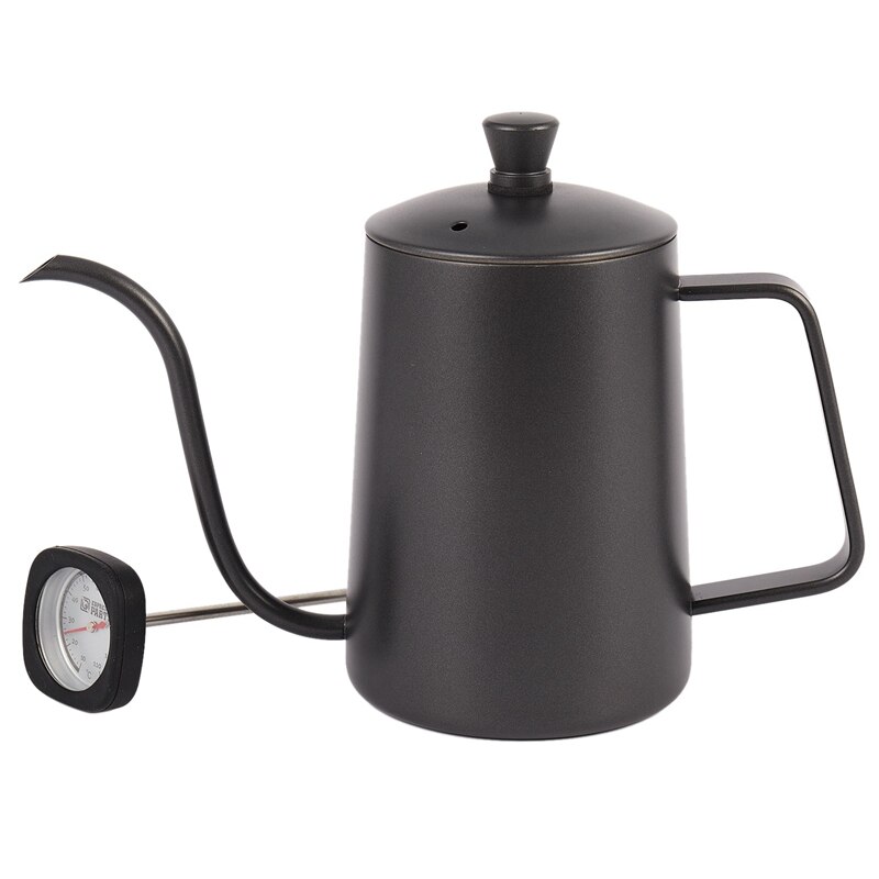 600Ml Stainless Steel Coffee Kettle Gooseneck Spout Teapot with Thermometer