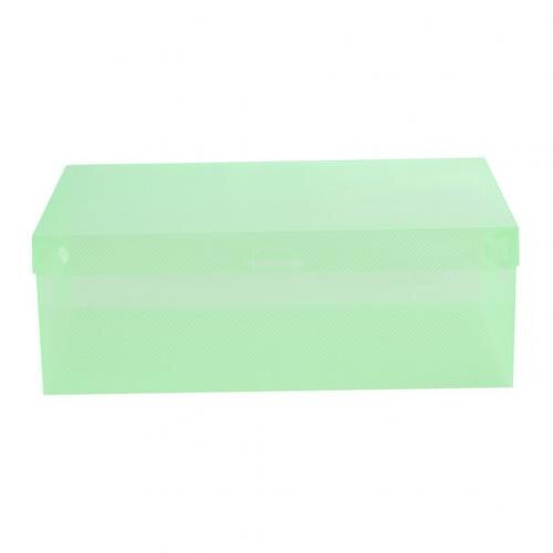 Transparent Dust-proof Stackable Drawer Shoes Storage Box Container Organizer Space Saving Plastic Drawers Shoe Boxes: Green