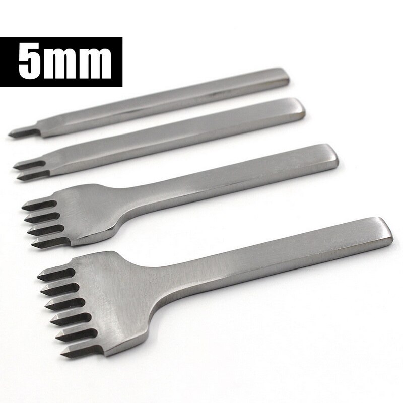4 unidades/juego de punzones para agujeros de cuero, herramientas de Punch Craft, punzonado de acero cosido a mano, herramienta de costura de 3/4/5/6mm: 5mm