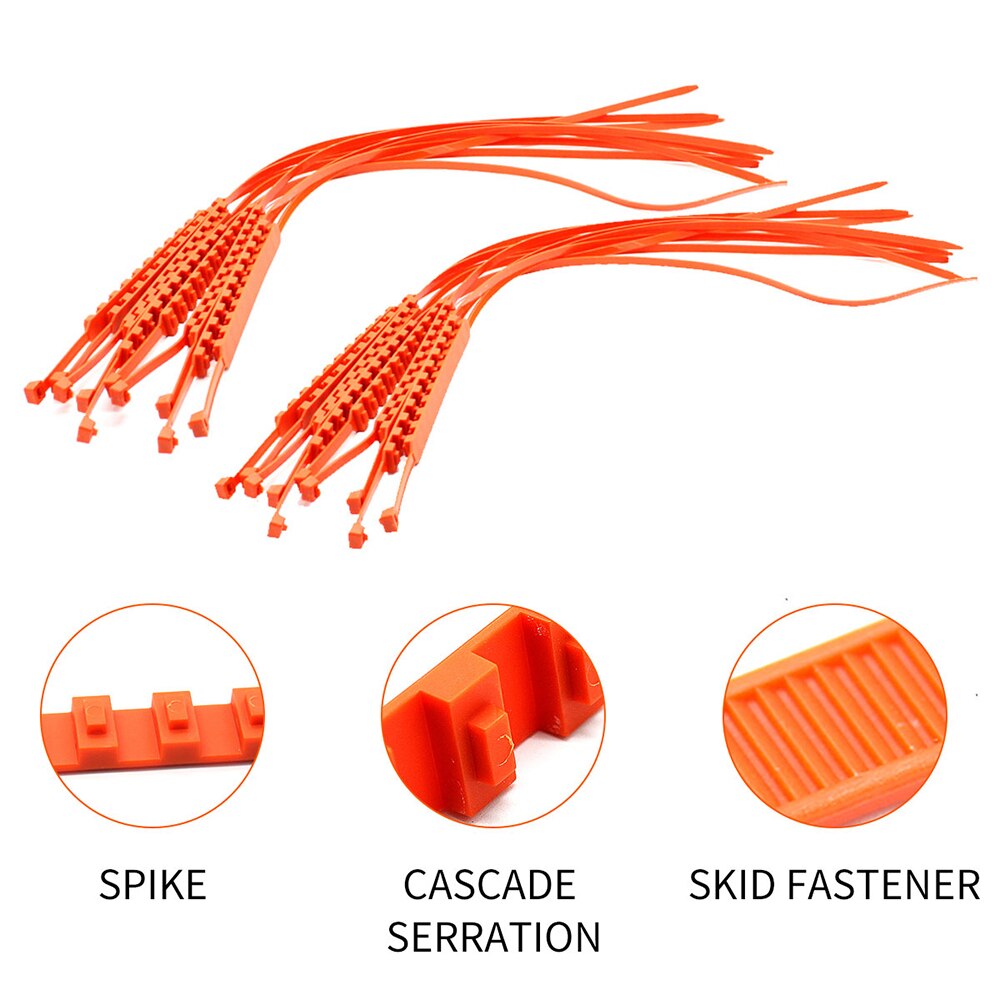 20PCS 10*910mm AP3285-Z Car Tire Anti-skid Strap Vehicle Tyre Non-slip Zip Grip Strip for Snow Ice Mud Prevention