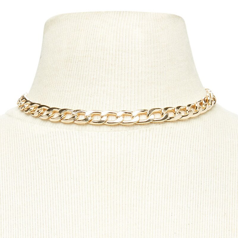 Cadena de Cuello estilo europeo y americano exagerado, collar de clavícula de cadena simple, accesorios de de cumpleaños para mujer
