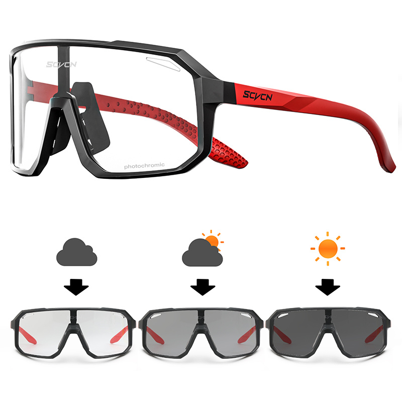 SCVCN gafas de sol fotocromáticas para ciclismo para hombre, gafas deportivas para ciclismo de montaña, gafas UV400 para mujer, gafas para conducir en bicicleta: Rosa