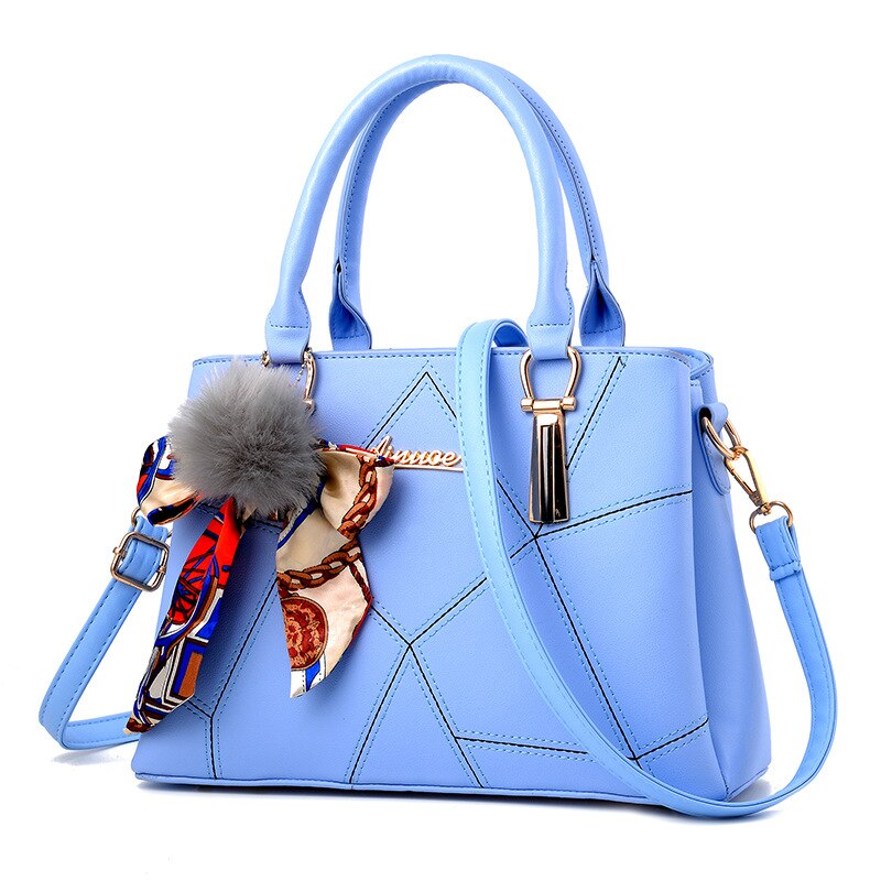 Bolso de mano de piel para mujer, bandolera, de marcas famosas, de: Azul cielo