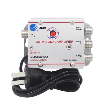 Adjustable 1 In 2/3/4/6/8 Out Cable TV Splitter Amplifier 20dB Digital TV Antenna Signal Booster 45Mhz to 860MHz 220V: Pink