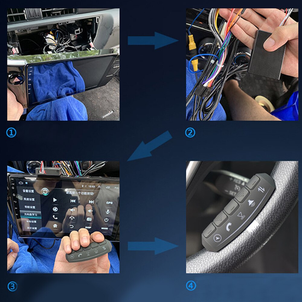 Télécommande universelle de voiture, télécommande sans fil, bouton de volant, multifonction, lecteur DVD GPS, écran LCD rétro-éclairé