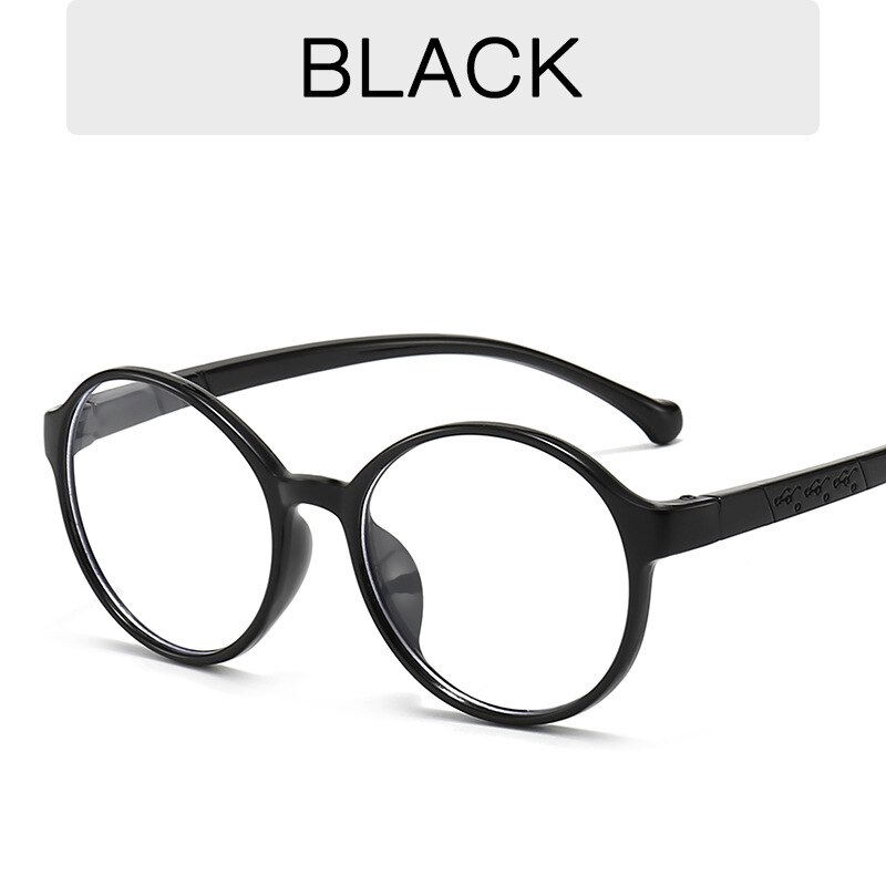 Anti-blue Light Kids Glasses Optical Frame Children Boy Girls Computer Transparent Blocking Anti Reflective Round Eyeglasses: black