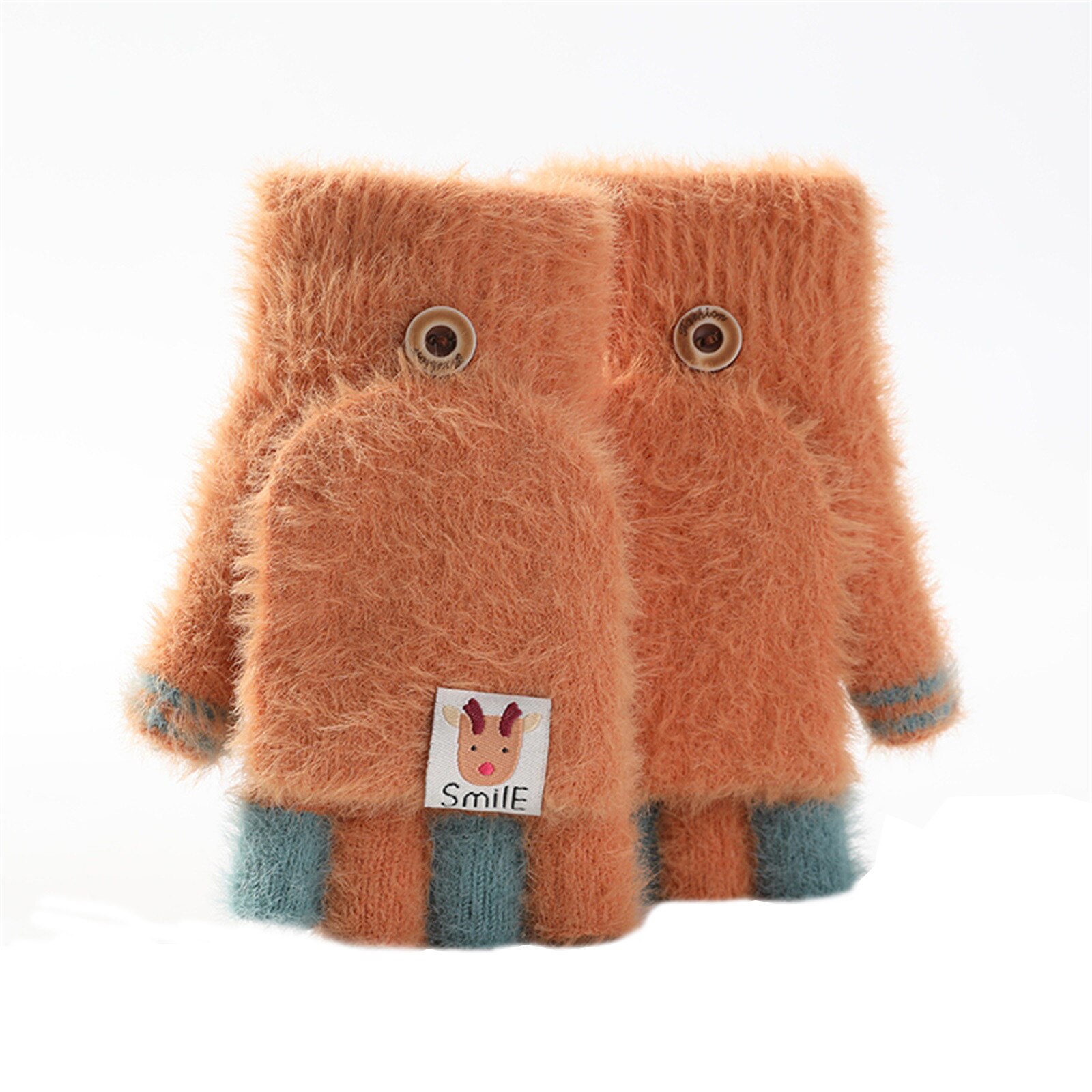 #30 Winter Handschuhe freundlicher Karikatur Volle Finger warm Verdicken Fäustlinge Winter Skifahren Handschuhe Windschutz Handschuhe Guantes Bicicleta Niño