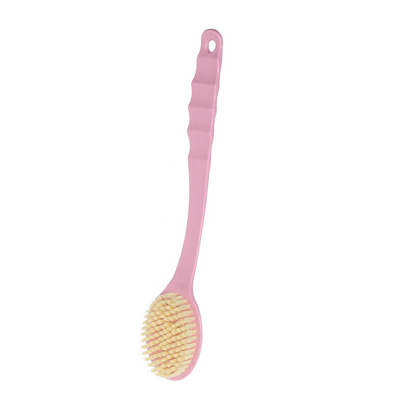 Long-handled Soft Hair Bathing Back Scrubbing Brush Scrubbing Artifact Bath Brush Scrubbing Towel Household Bathroom Supplies: Single side pink