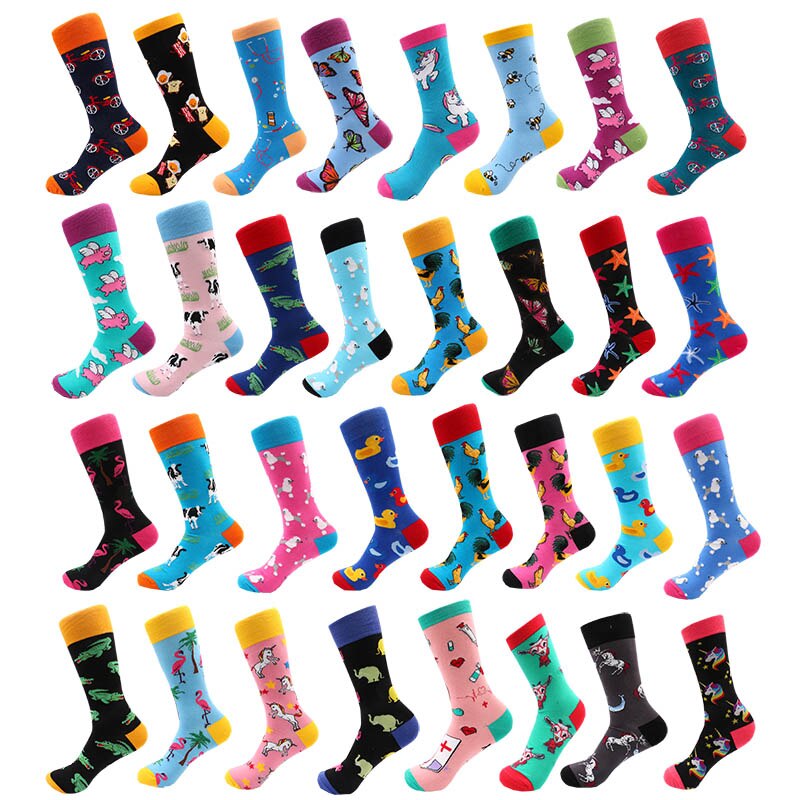 Glade sokker bomull soft sox vakker lama hund kurve menn morsomme kvinner damer jenter kunst