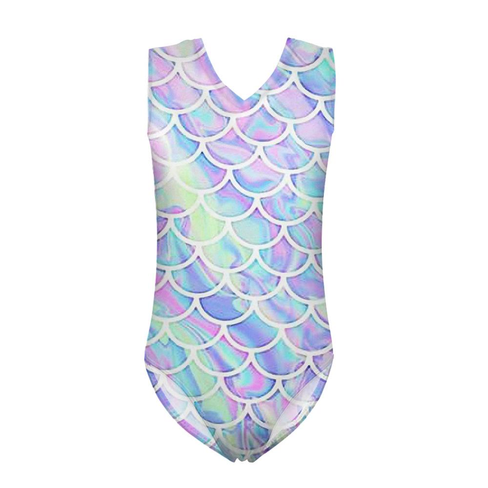 HYCOOL – maillot de bain une pièce imprimé écailles de poisson, mignon, pour enfants et adolescentes, vêtements de plage, été