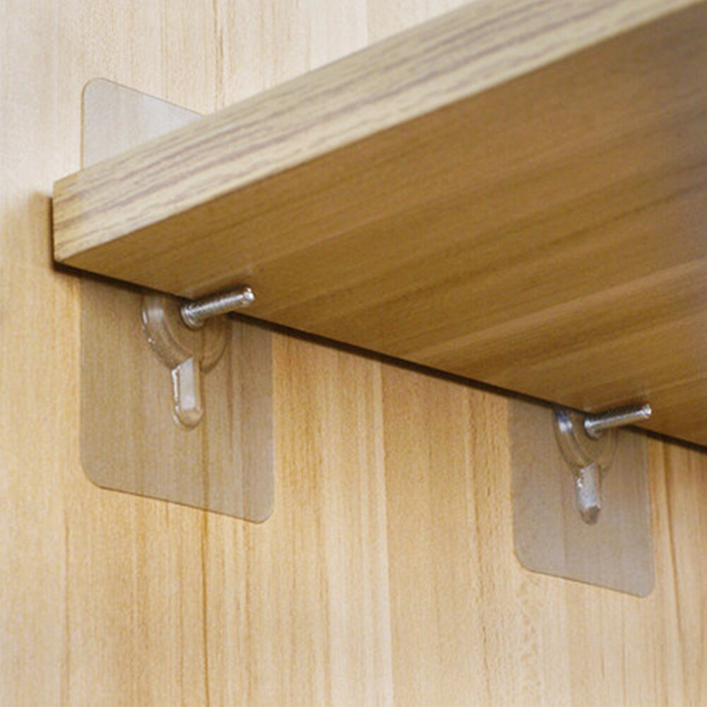 12Pcs Upgrade ABS Shelf Holder Plastic Shelf Support Clips Self Adhesive Pegs Closet Cabinet Shelf Bracket Home Storage Hooks