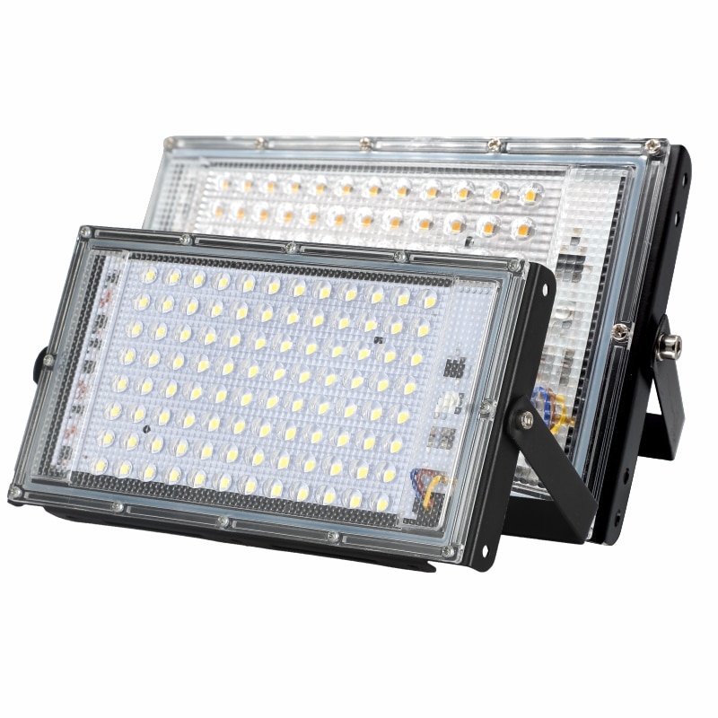 Led spotlight  ac220v utomhus strålkastare spotlight  ip65 vattentät 30w 50w 100w led gatlykta landskapsljus