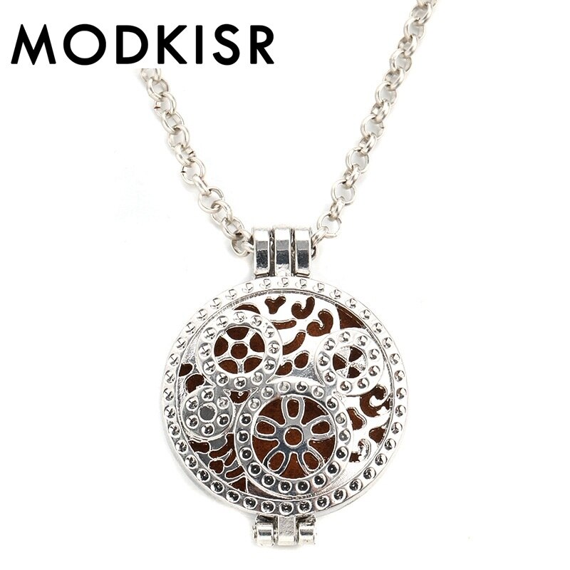 MODKISR Commercio All'ingrosso di Alta Qualità 30 millimetri Fiore Del Sole Elegante Squisito Diverse Olio Essenziale di Diffusione Della Collana Aroma Del Pendente Del Locket: Di Colore Giallo chiaro